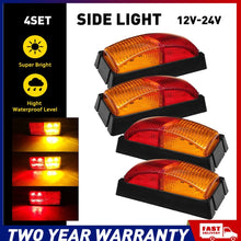 Load image into Gallery viewer, 4X Trailer Truck Caravan Lorry LED Side Marker Clearance Lights Red Amber NEW
