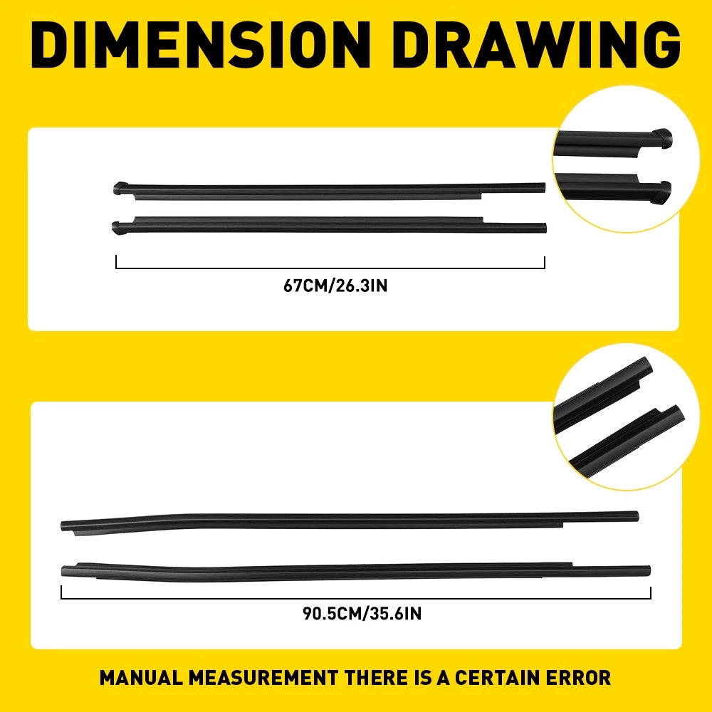 Window Seals Weather Strip for 4 Door 2015-2023 Toyota Hilux UTE Double Cab