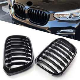 Gloss Black Front Bumper Kidney Grill Grille For BMW X3 G01 X4 G02 2018-2021 ST