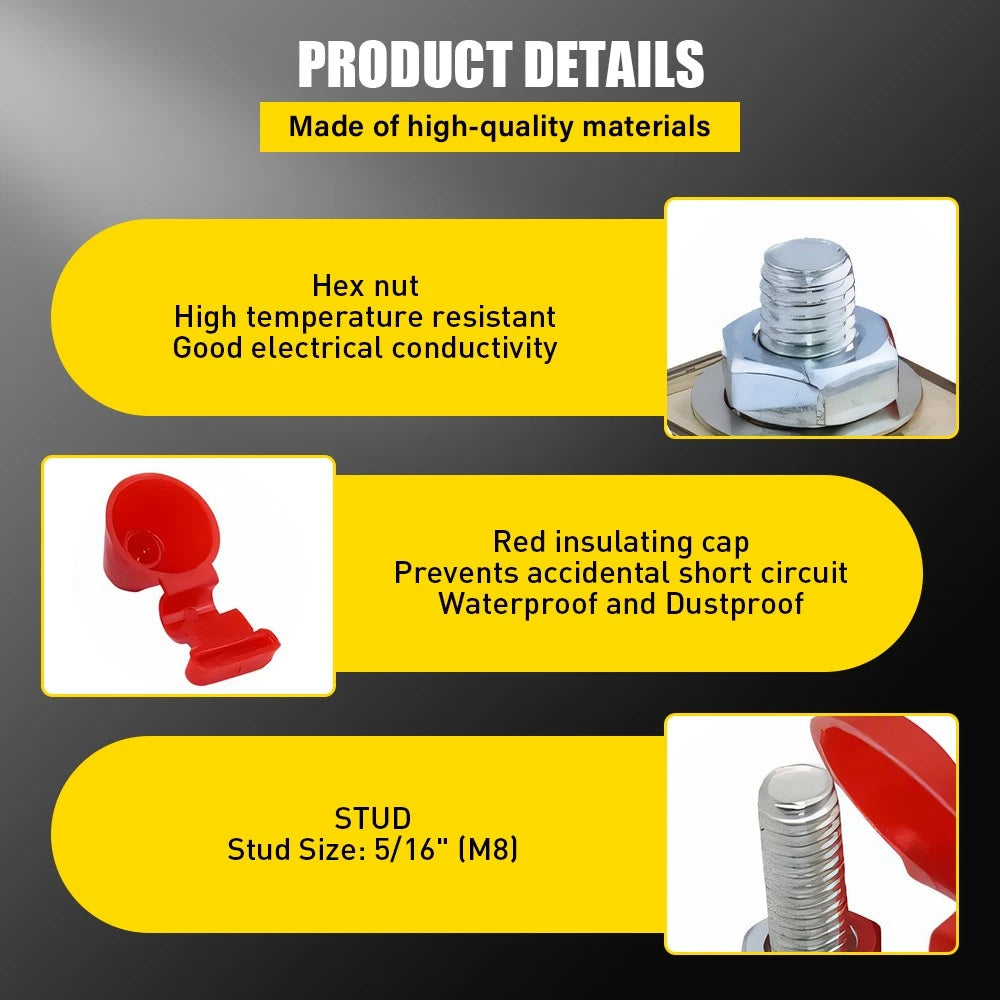 with Single Stud 5/16"(M8) Terminal Mount MRBF Marine Rated Block Fuse Kit 250A