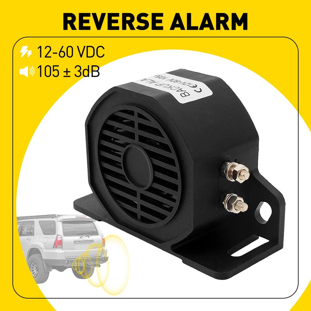 REVERSING SQUARKER BEEPER ALARM 12V 24V CONSTRUCTION ROAD WHITE NOISE BA105 NEW
