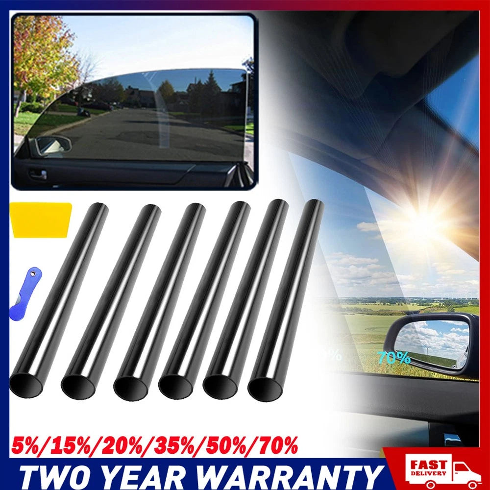Window Roll Uncut DIY Tint Film VLT 15% 20% 35% 50% 10ft Car Home Office 50cm A