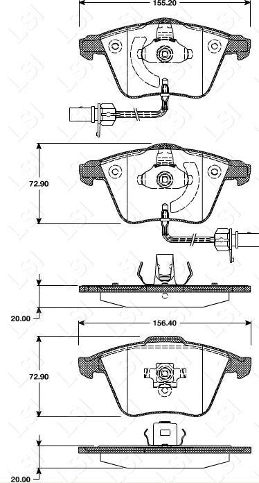 Front Brake Pads + Sensors and Disc Rotors set for Audi A4 8E 2002-2008 321mm