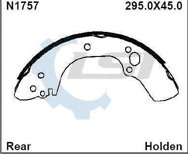 Rear Brake Shoes and Brake Drum for Holden Rodeo TF 2.2 2.8 3.2 1997-2003 295mm
