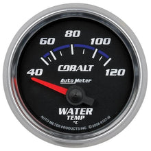 Load image into Gallery viewer, Autometer Cobalt 2-1/16in Water Temp Gauge 40-120C Short Sweep Electric AU6137-M