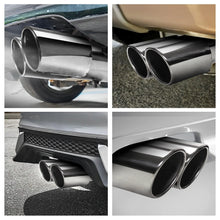 Load image into Gallery viewer, Chrome Twin Outlet Car Exhaust Muffler Tip Tail Throat for 1 1.4" to 2.5" Pipe