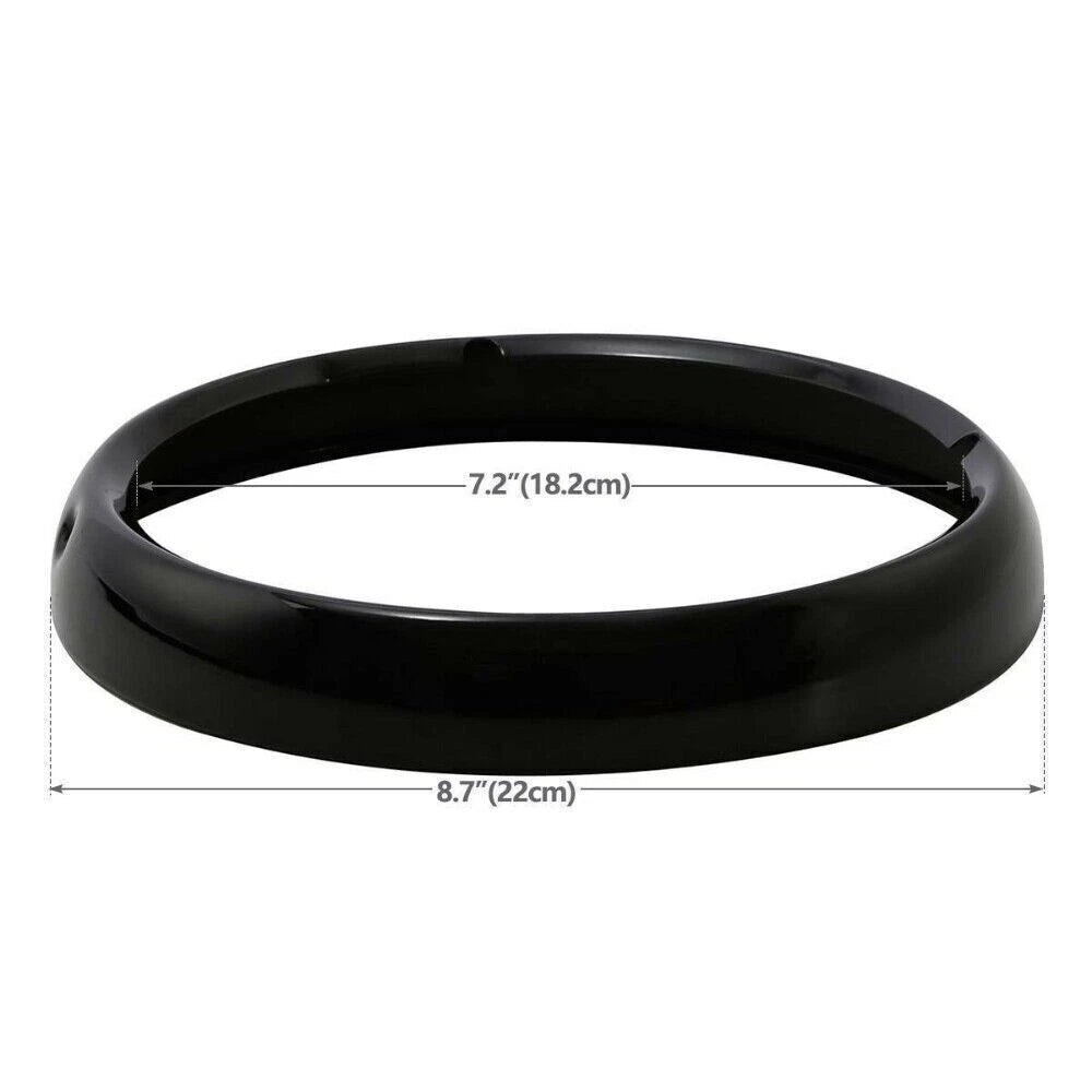 7''Headlight Headlamp Trim Ring Black For Harley Touring Electra Glide Road King