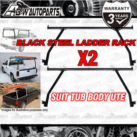 X2 Black Steel Heavy Duty Adjustable UTE Tub Ladder Rack Roll Bar