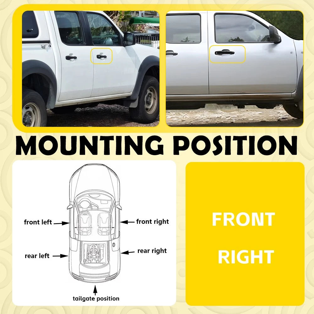 1x Front Right Driver Outer Door Handle Smooth Black for Ford Ranger PJ PK 06-11