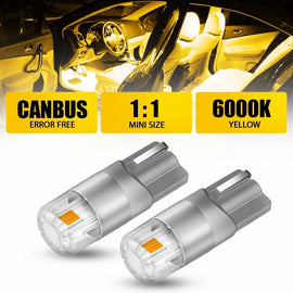 T10 LED Car Side Wedge Parker 6500K Light Bulbs Super Bright Amber 168 194 A