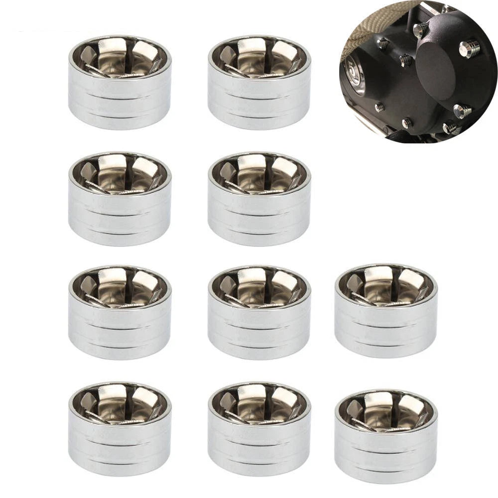 Chrome Motorcycle 11.5mm Inner Schrauben Bolt Topper Caps Cover For Harley XL883
