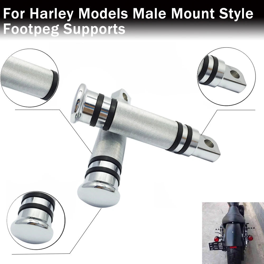CNC Aluminum Chrome Foot Pegs Pedals Rootrest For Harley Dyna Sportster XL 883