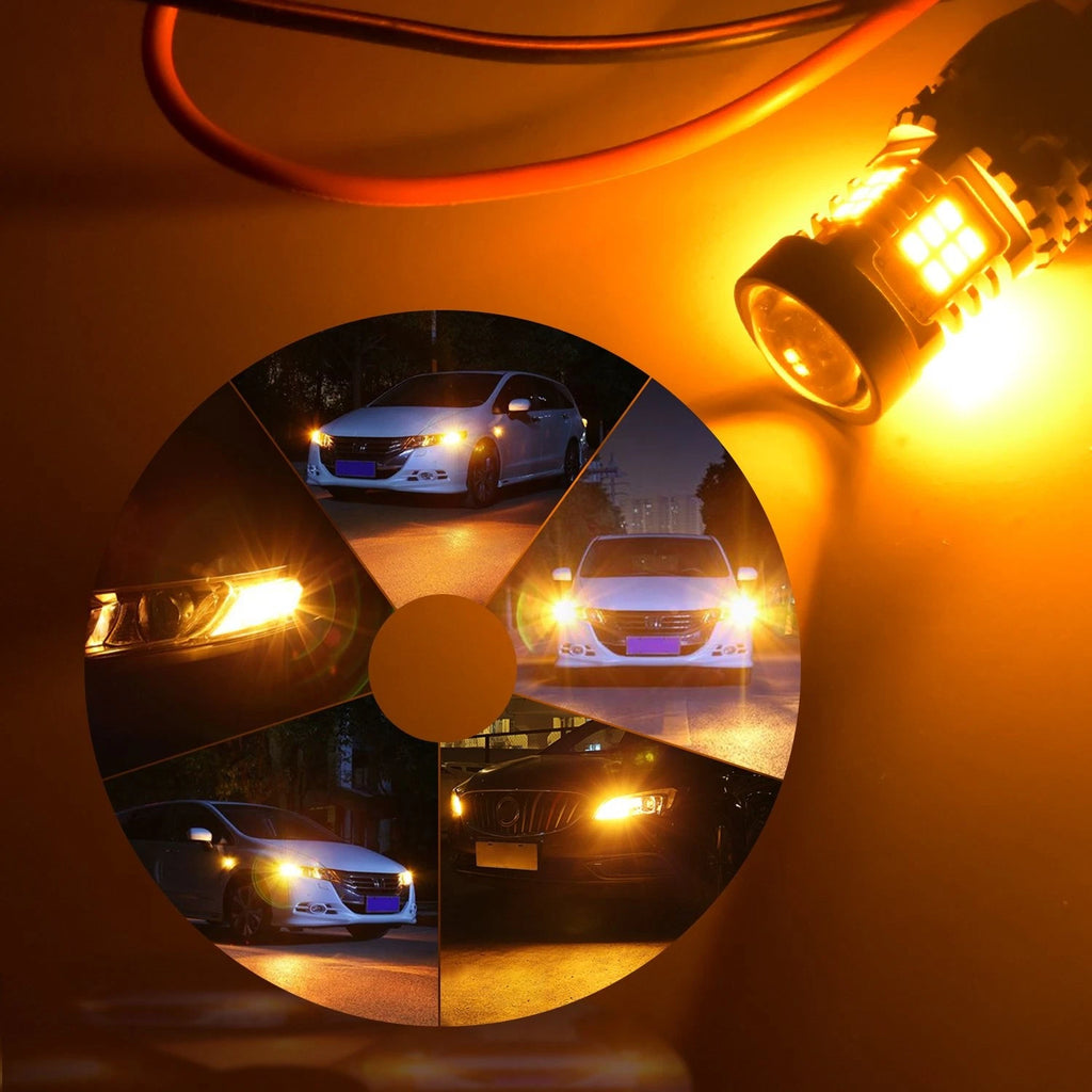 2X AUXITO LED PY21W BAU15s BRIGHT Bulbs Globe AMBER for Turn Indicator Signal