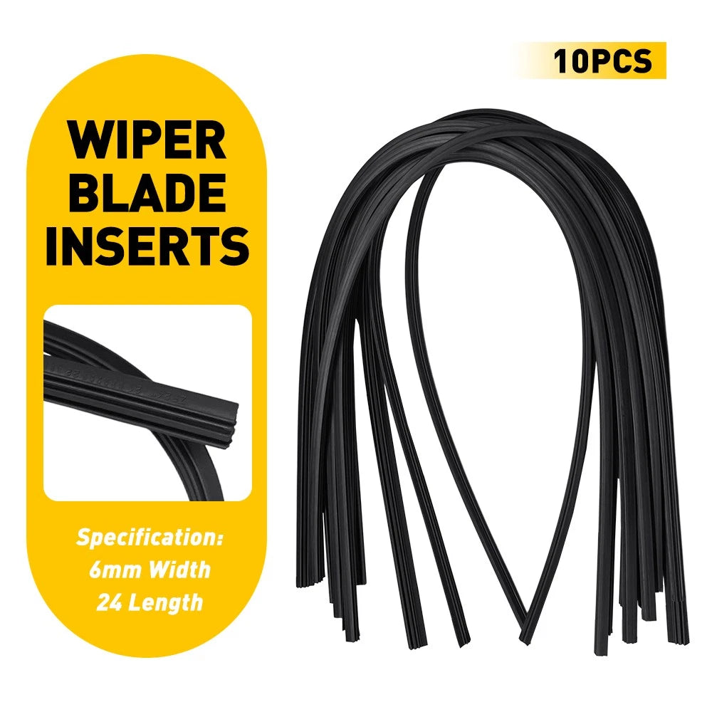 Sale 20x Auto Car Bus Windshield Frameless Blade Wiper Rubber Refill 24inch 6mm