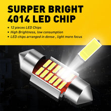 Load image into Gallery viewer, 2 x 31MM FESTOON 4014 12SMD LED INTERIOR DOME MAP LIGHT BULB GLOBE 12V CAR 4WD