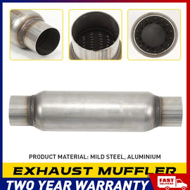 Race Exhaust Hotdog Resonator Muffler 12in Body Length 3