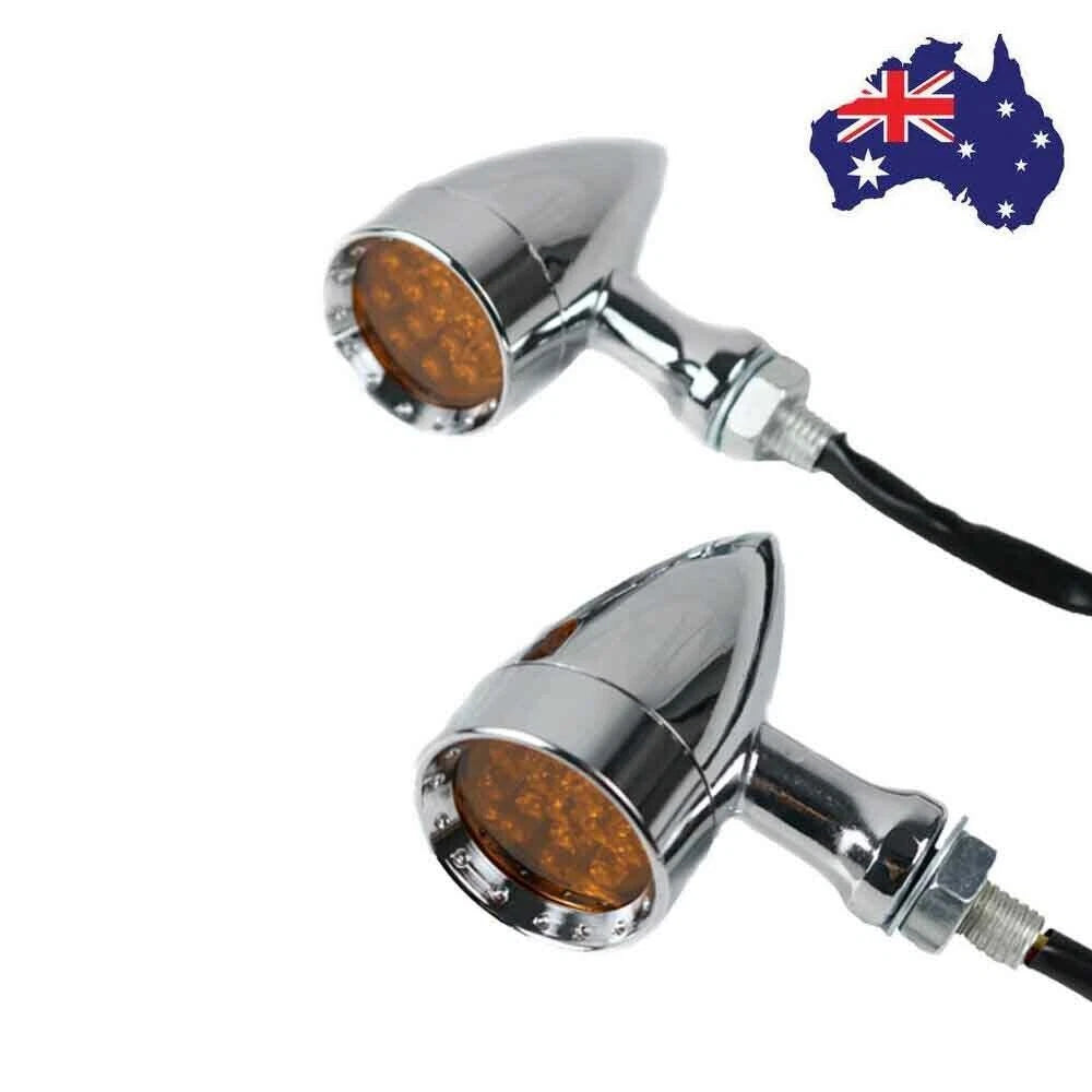 2pcs Motorcycle Bullet LED Turn Signal Indicator Amber Light For Harley/Chopper