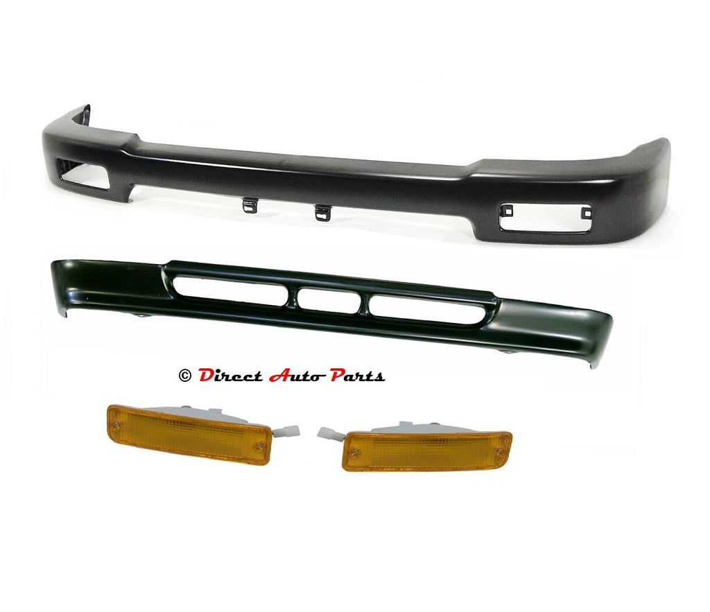 *NEW* FRONT BAR + LOWER APRON + LAMP SUIT TOYOTA HILUX 2WD RN85 1991- 1997 BLACK