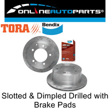 Load image into Gallery viewer, 2 Rear Disc Rotors Bendix Pads for Toyota FZJ78 FZJ79 HDJ78 HDJ79 HZJ78 HZJ79
