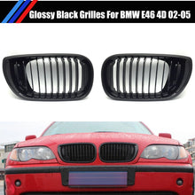 Load image into Gallery viewer, Gloss Black Front Kidney Grill Grille For BMW E46 4 door 4D 3 Series 02-05 ST