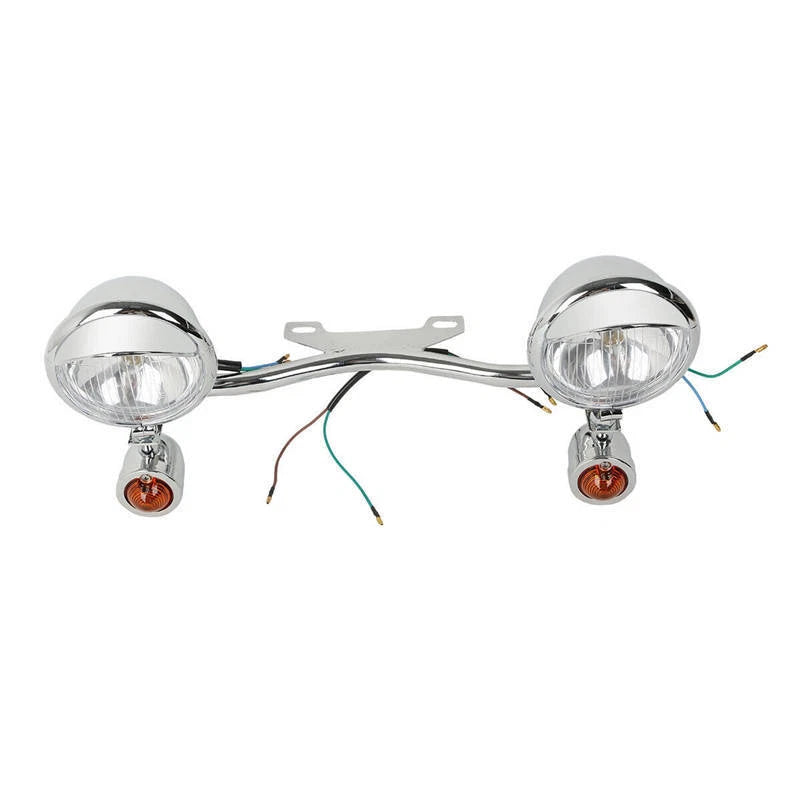 Driving Passing Turn Signal Spot Fog light Bar for Harley Chopper Bobber Chrome