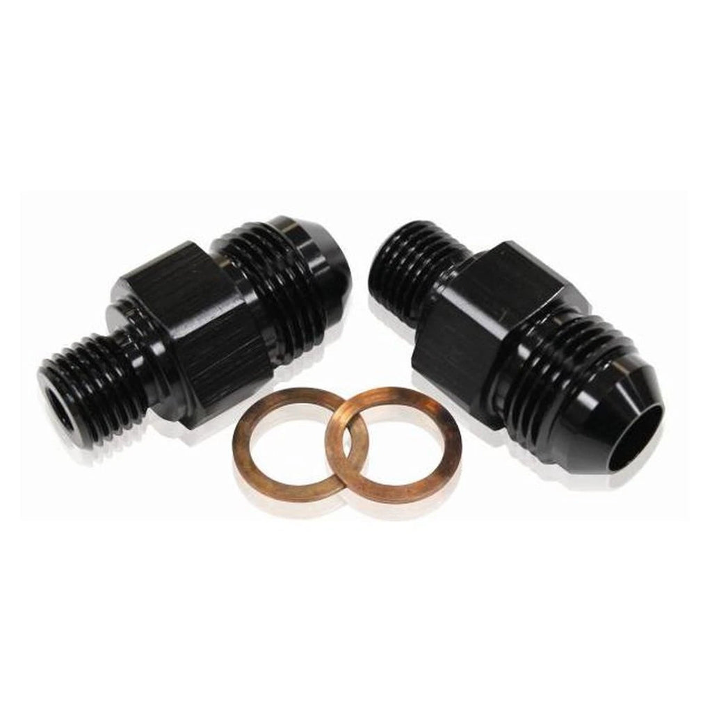 Aeroflow AF375-06BLK Trans Fitting -6 X 1/4 Black 1/4" Straight Npsm Fits Th400
