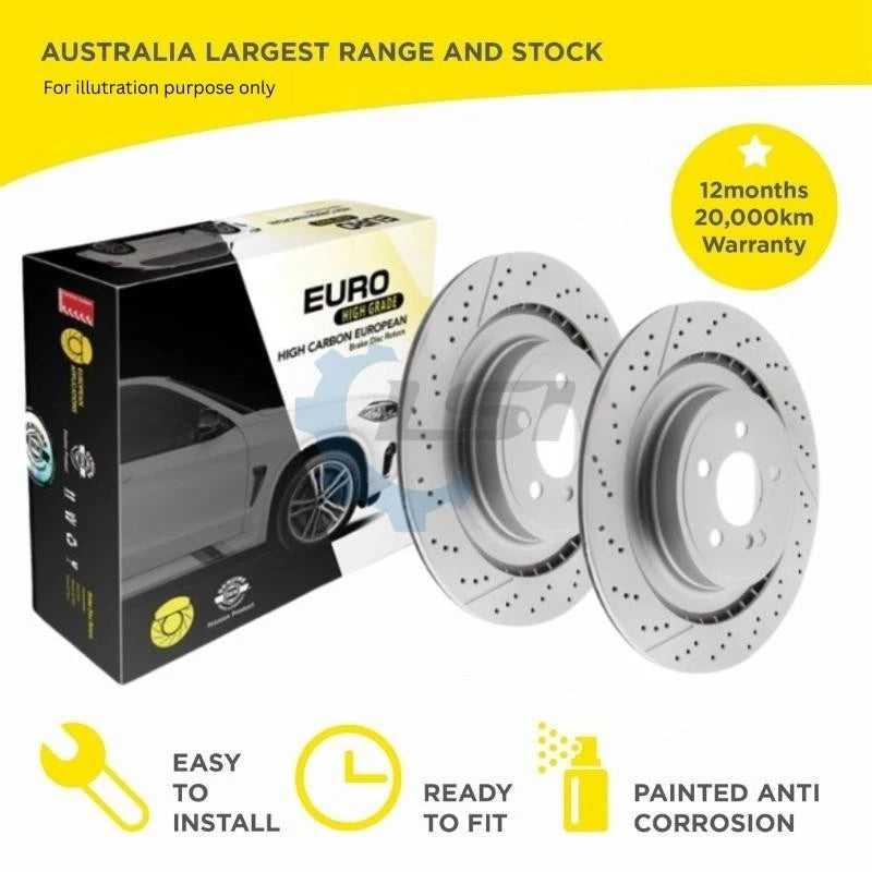 Rear Cross Drilled Brake Disc Rotors for Mercedes Benz GLE350d C292 3.0 15-19