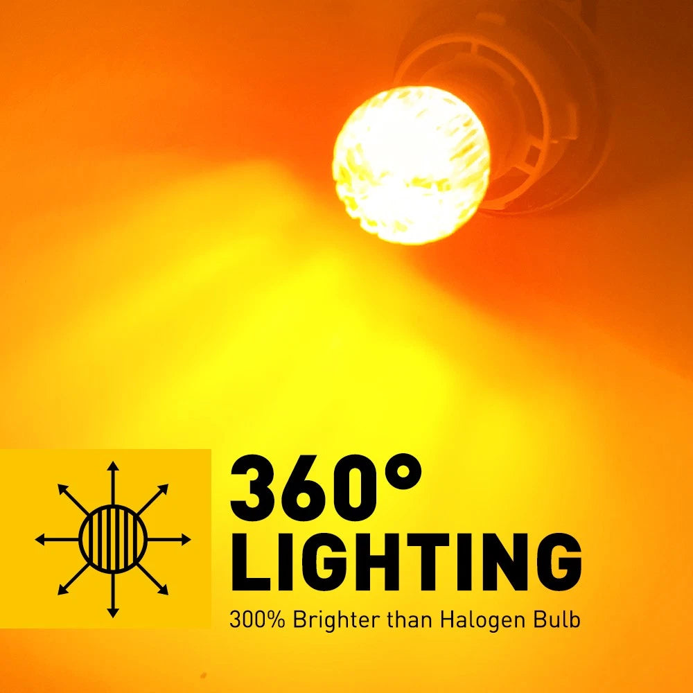 AUXITO LED Bulbs Light BA15S P21W 1156 Reverse Backup Turn Tail Stop Amber Globe