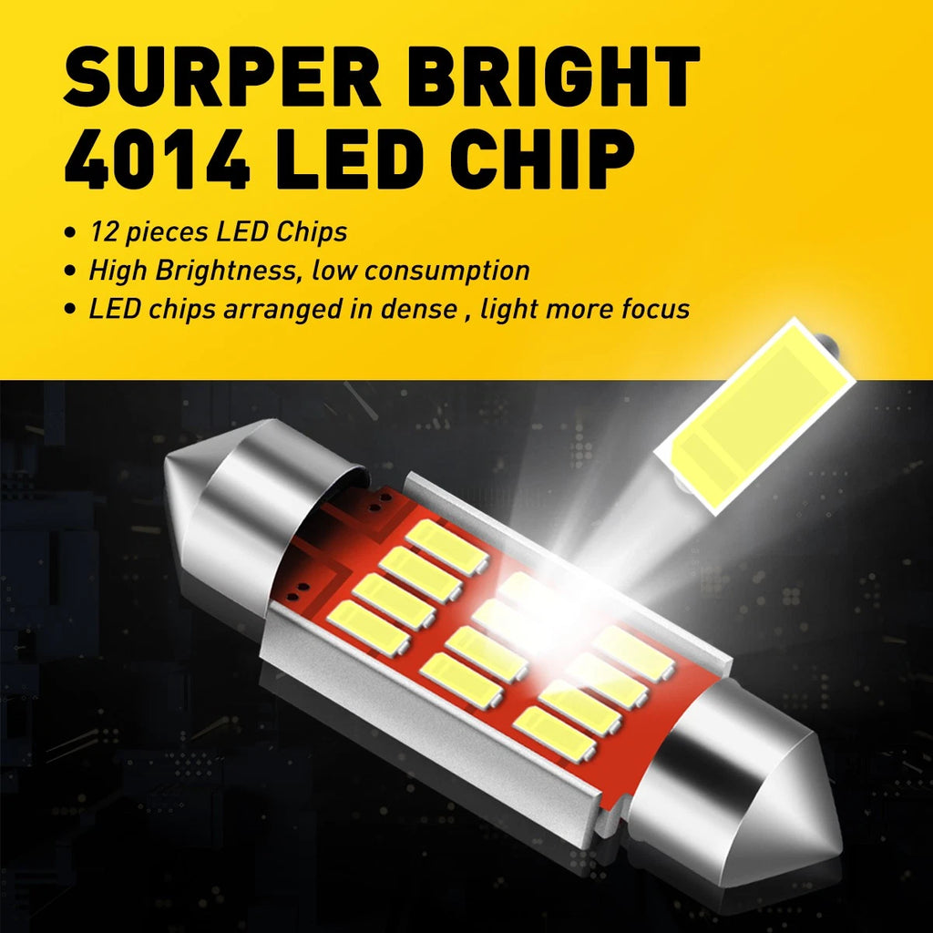 2/4/8X Canbus LED Car Interior Light Festoon C5W C10W 36mm White Side Wedge NEWA