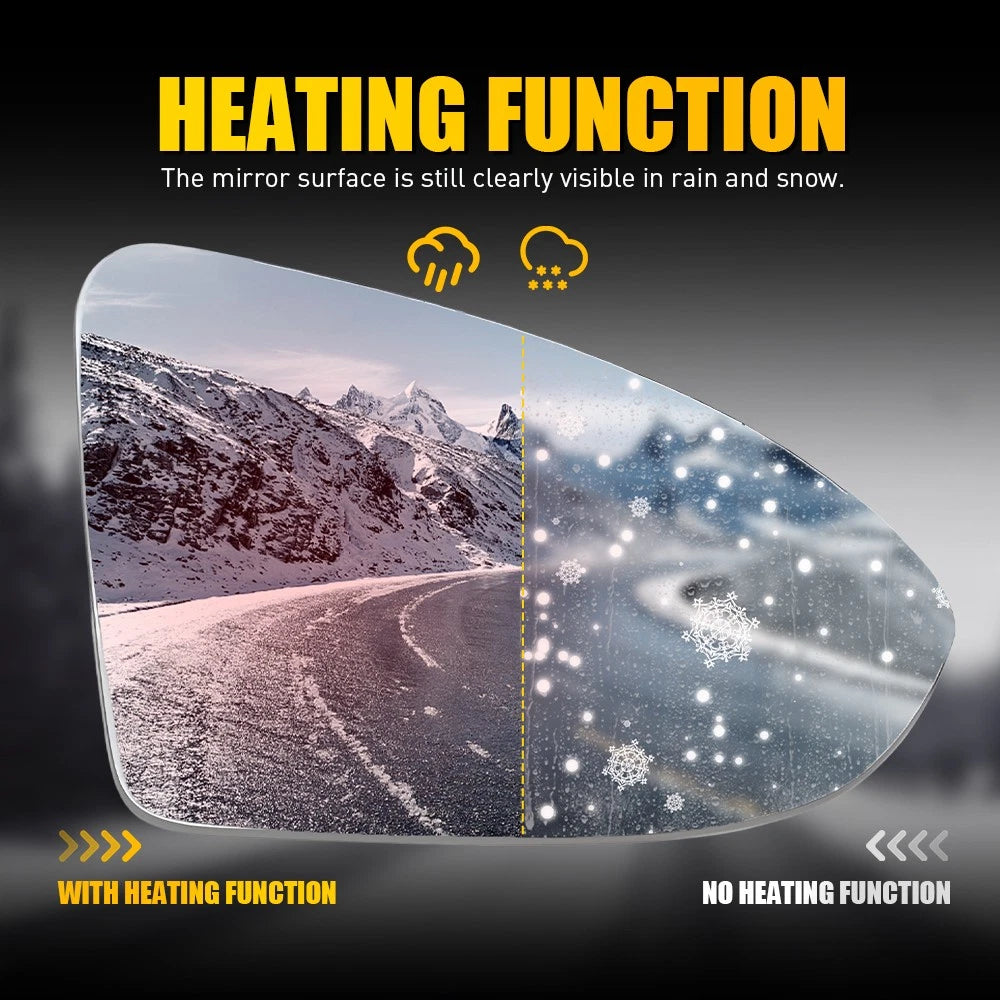 Right Driver Mirror for VW GOLF MK7 MK7.5 2013-2018 Heated Convex with Base