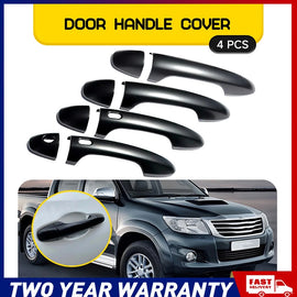 4PCS Black Exterior Door Handles Covers For Toyota Hilux 2015-2021 Keyless Hole