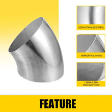Load image into Gallery viewer, 4-40X OD 3" 45 Degree Mandrel Bend Elbow 304 Stainless Steel Bend Exhaust Tube A