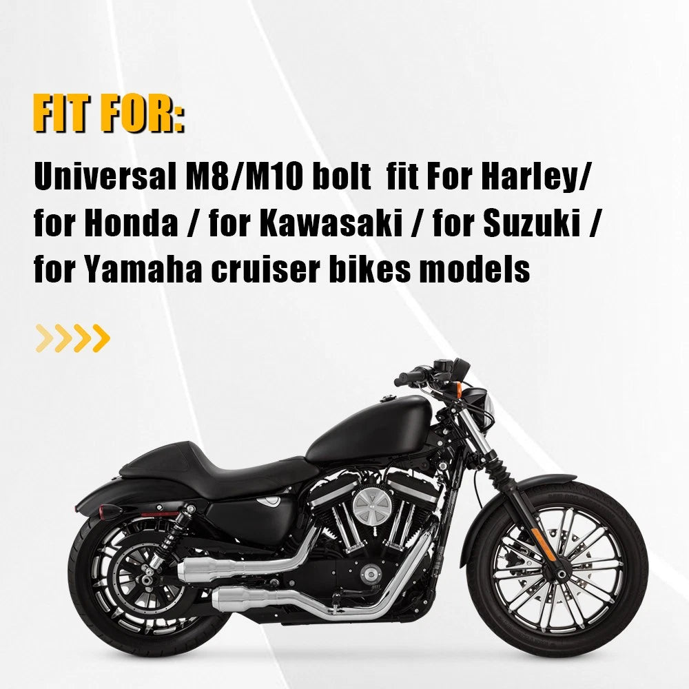 For Motorcycle Bike Chopper Cruiser Bobber Oval Mini Mirror Black 10mm 8mm Bolt.