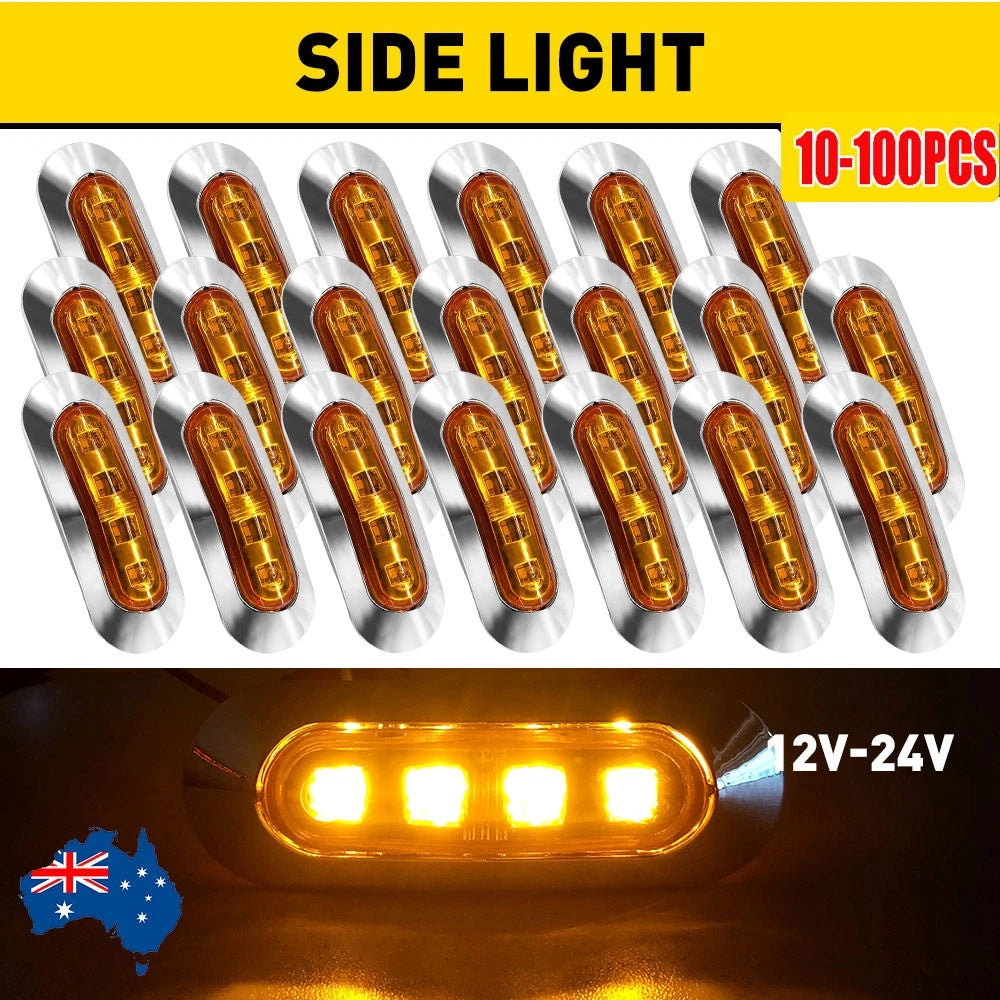 10-100X LED Clearance Lights Side Marker Amber Indicators Trailer Truck RV Lamp.