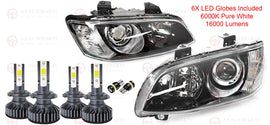 Projector Headlights Pair + Full LED Globes Holden Commodore VE Series 2 SSV
