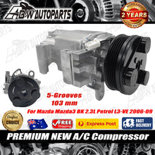 Load image into Gallery viewer, PREMIUM AC A/C Compressor for Mazda Mazda3 BK 2.3L Petrol L3-VE 07/2006-03/2009