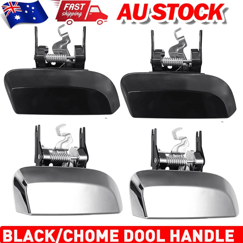 2x REAR Outer LH+RH Door Handle For Nissan Pathfinder R51 2005-2013 Black/Chrome