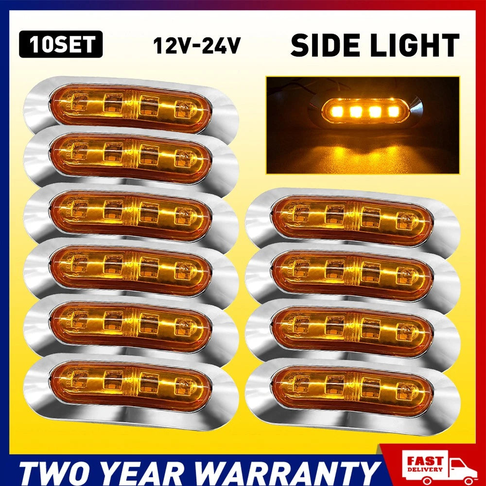 Amber LED Clearance Side Marker Light Lamp RV Truck Trailer Lorry 10-30x NEWA
