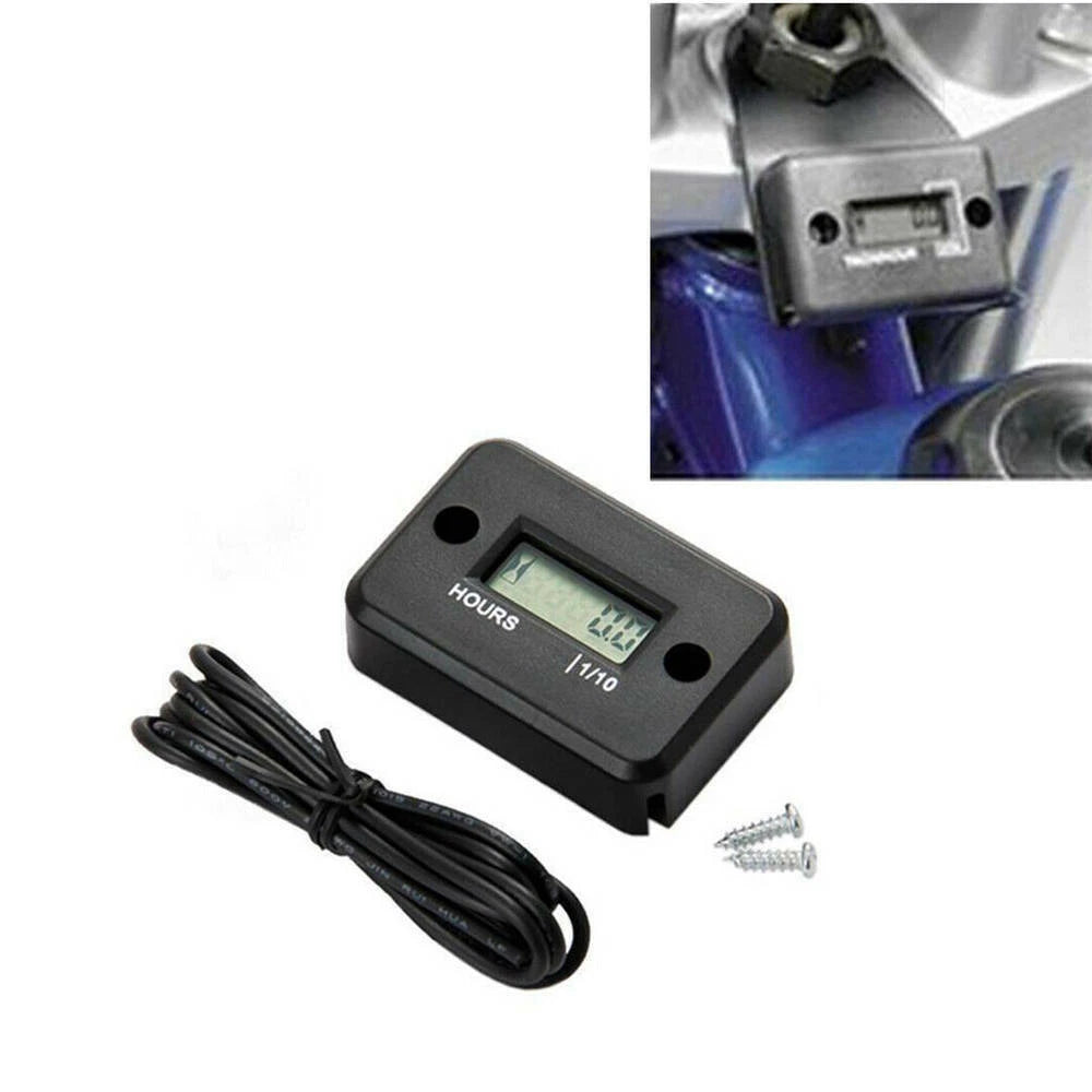 Digital Hour Meter LCD Display Waterproof For ATV Bike Motorcycle Marine Boat ST
