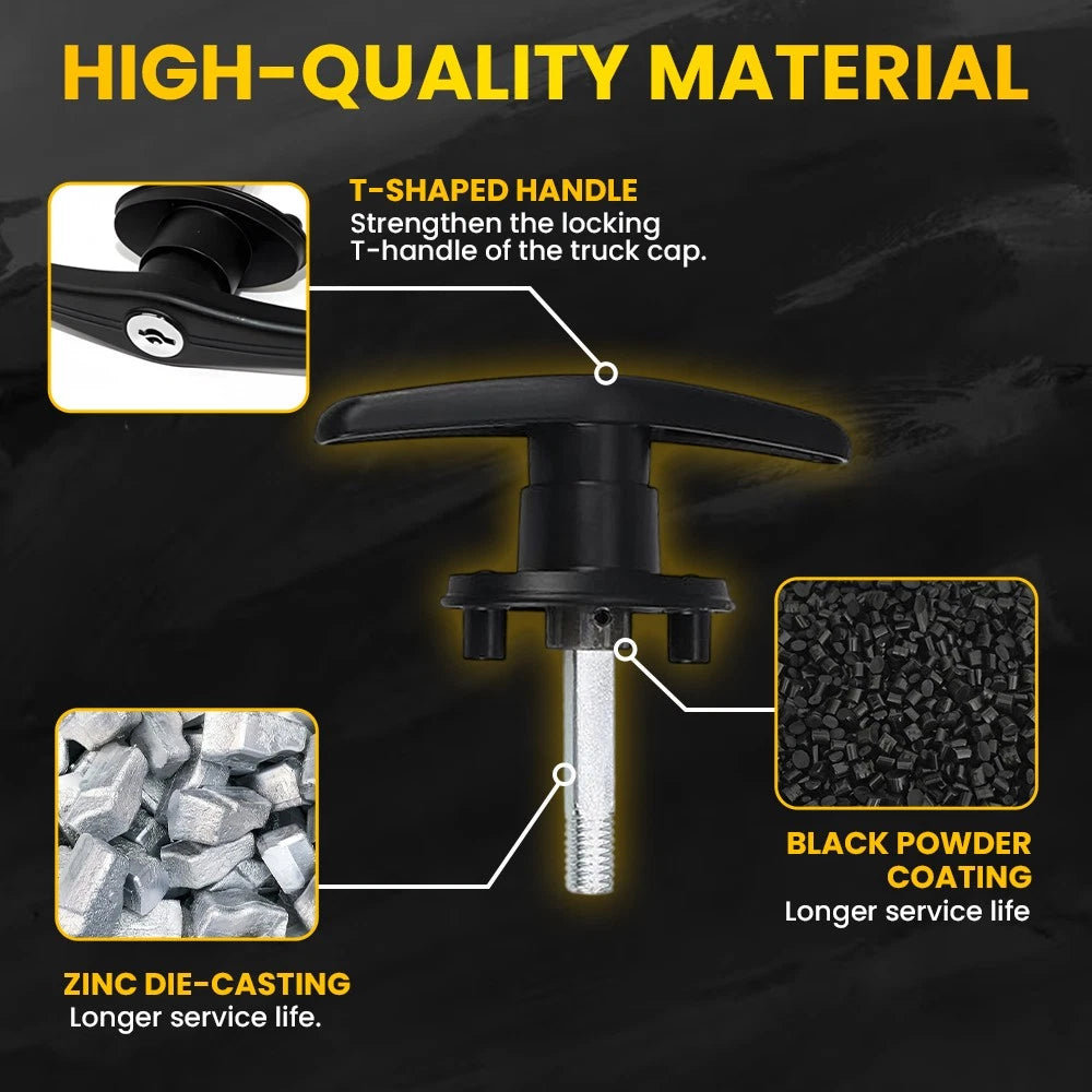 Heavy-Duty Rear Fixing Canopy T-Lock Handle, Metal for Ute Canopy *R/L hand AU
