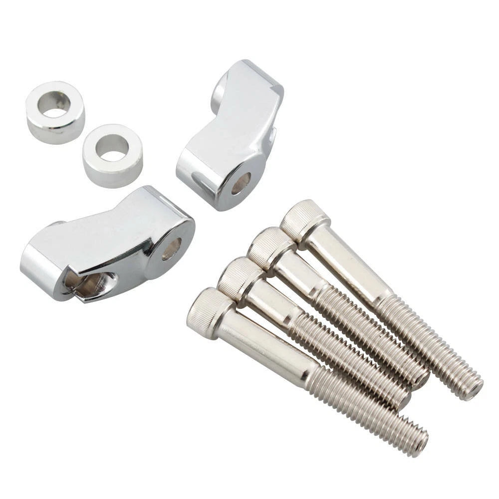 Chrome Turn Signal Relocation Kit 39-49mm Fork Tubes For Harley XL 883 1200 Dyna