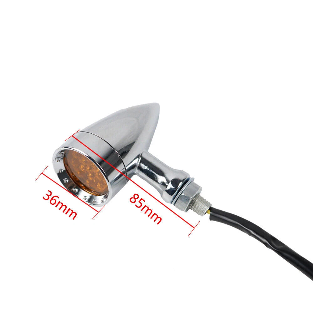 2pcs Motorcycle Bullet LED Turn Signal Indicator Amber Light For Harley/Chopper