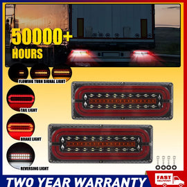 2X Trailer tail lights 89 LED Stop Lights Tail Kit Sequential Boat Truck Lamp