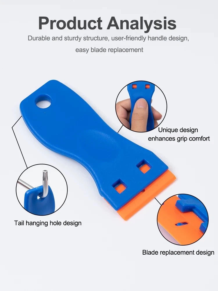 AUTOBRIGHT | Plastic Razor Scraper 2x Handles + 100x Blades