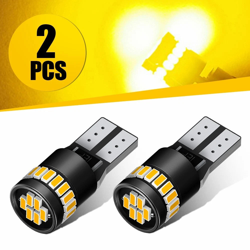 2X T10 W5W LED Bulbs Turn Amber/Orange Globes Side Wedge Bulb Indicator Signal