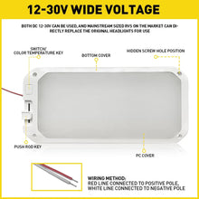 Load image into Gallery viewer, LED Interior Roof Cabin Light 12V Caravan Trailer Motorhome RV Boat Ceiling Lamp