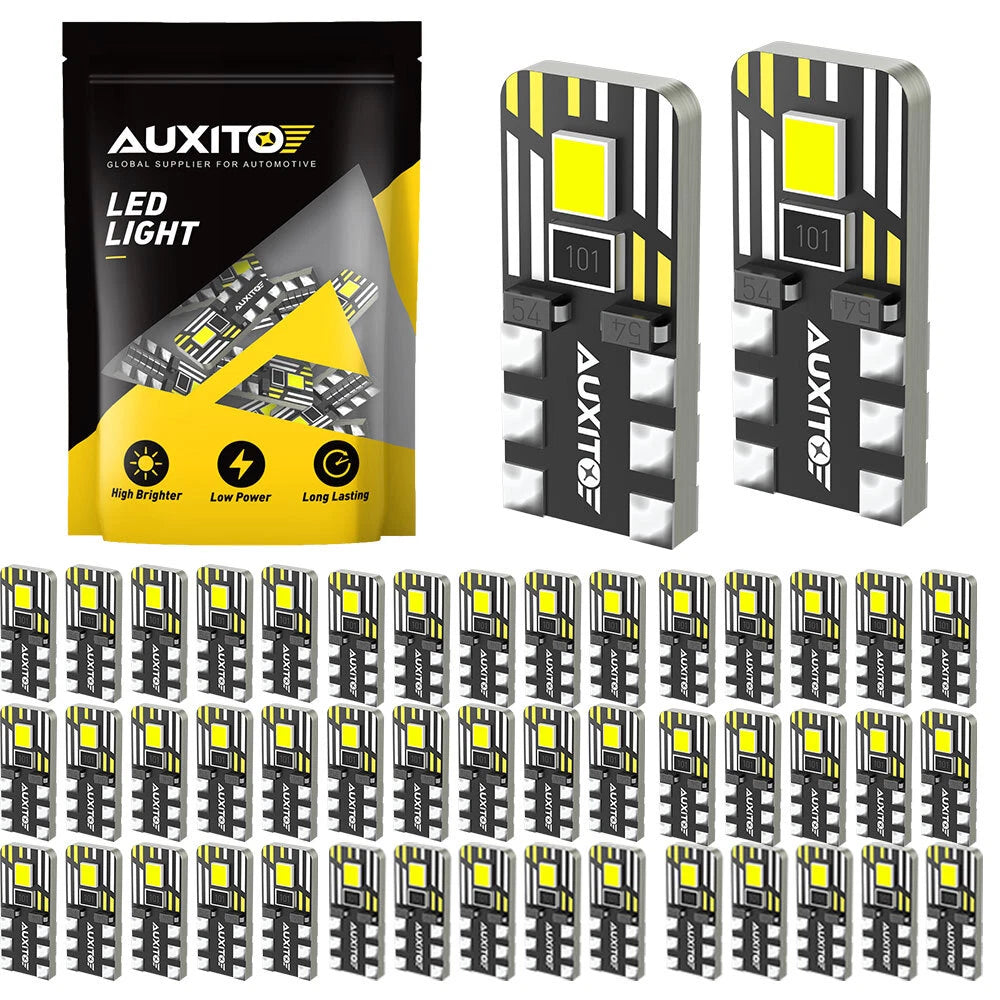 40x AUXITO T10 168 2SMD Car Dashboard LED Light Bulb Interior Side Wedge Map