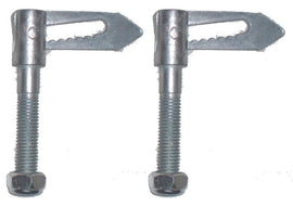 Pair of anti-rattle gravity tailgate latches with 50mm M12 bolt-on threads for trailers and utes