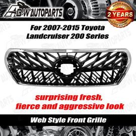 For 2007-2015 Toyota Landcruiser 200 Series Chrome Gloss black web Front Grille