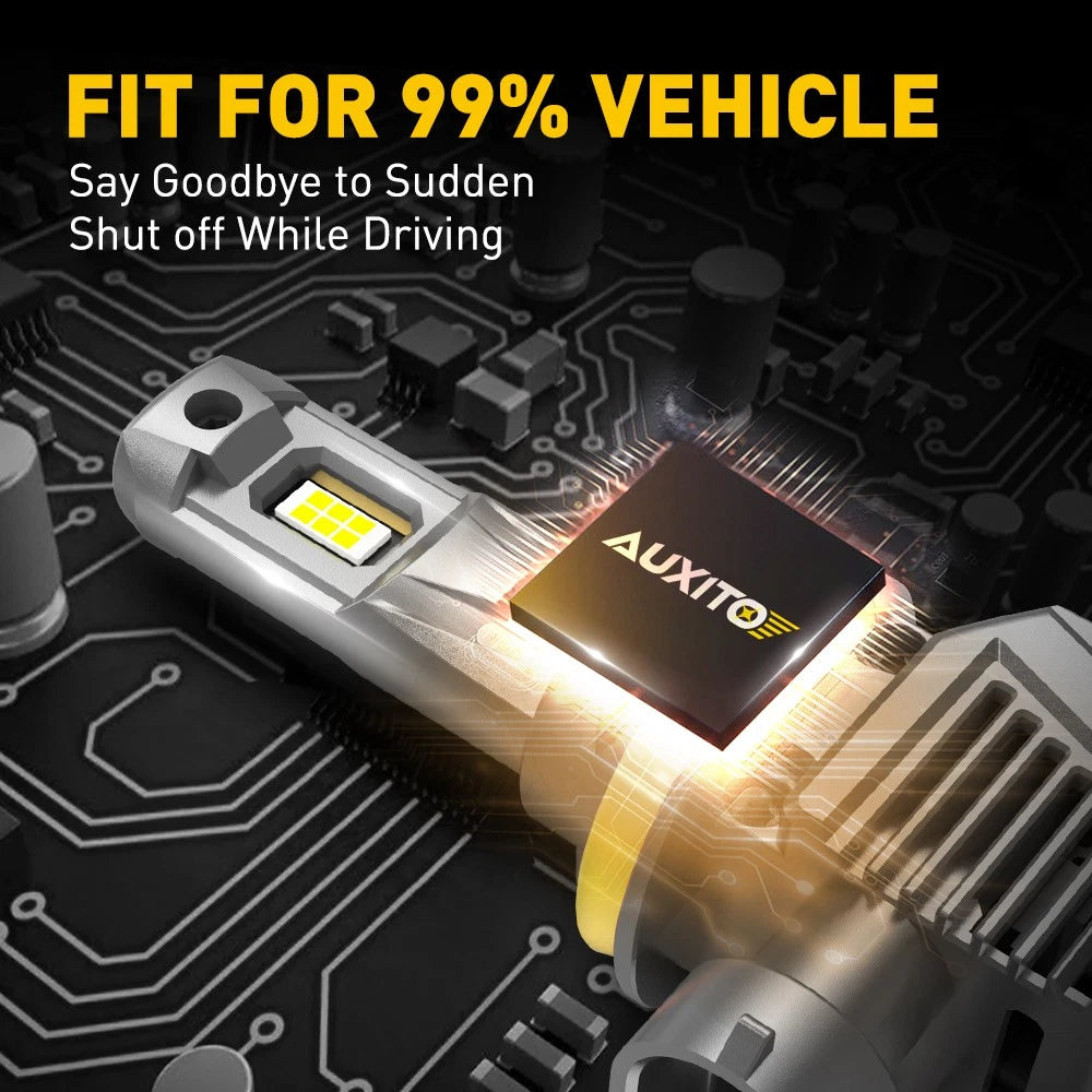 AUXITO H11 H8 LED Headlight Kit Globes High Low Beam Bulb 24000LM 6500K White